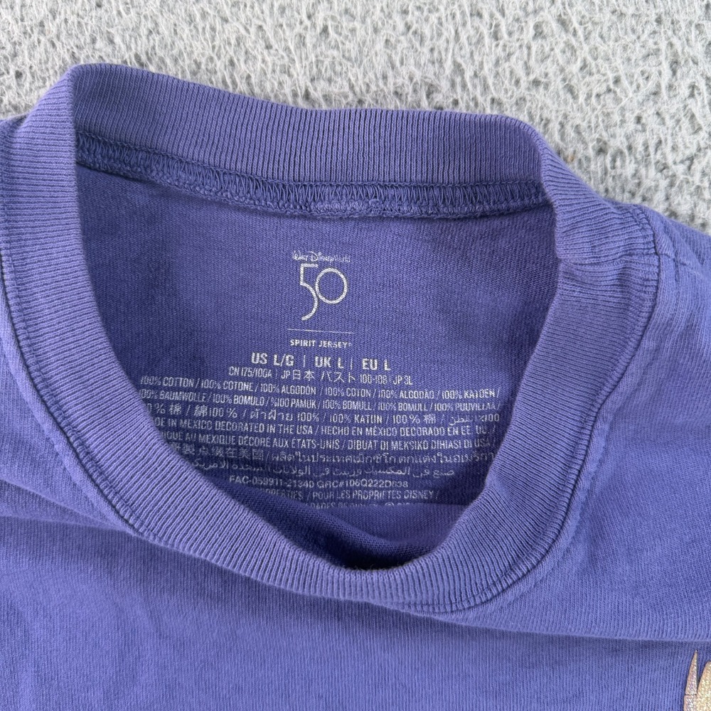 Spirit Jersey Walt Disney World Men L Purple 50th Anniversary Long Sleeve Shirt - Picture 5 of 8